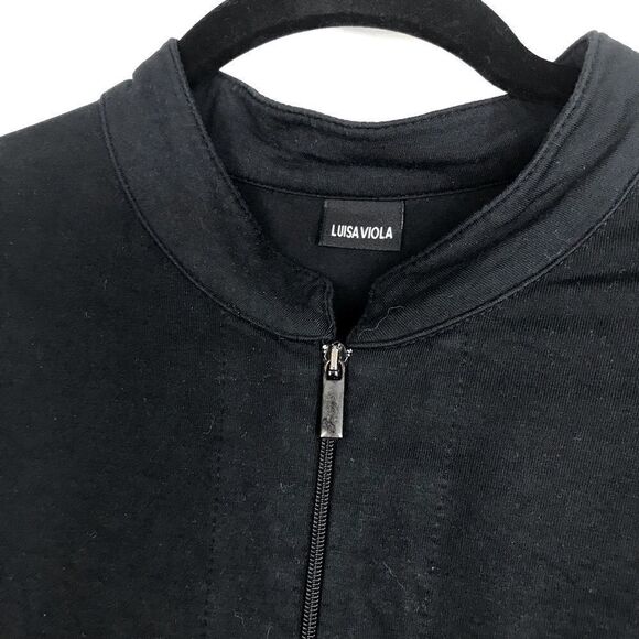 Luisa Viola Black Zip up Athleisure Jacket or Base Layer - Picture 3 of 9